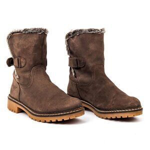 Pajar Canada Women Faux Shearling Brown Leather Snow Winter Boots 9-9.5US EUR40